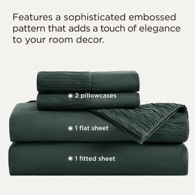 Bedsure king sheets pillowcases with ruched hems add a refined border.