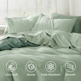 Bedsure fitted sheet with deep pockets keeps thick mattresses securely in place.