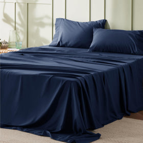 Bedsure king size sheets set close up of ruched pillowcase hem for luxury bedding look