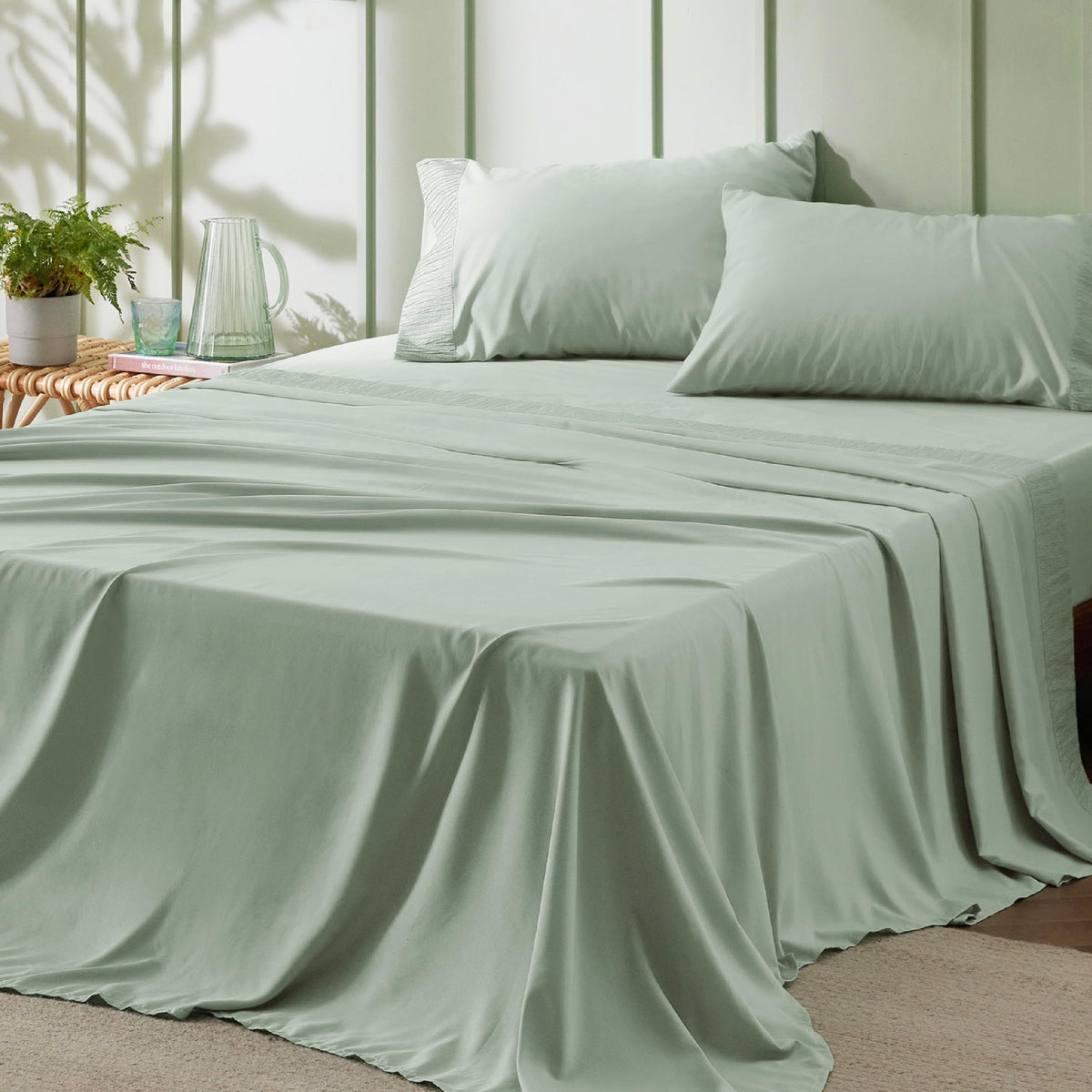 Bedsure king size sheets with ruched-hem pillowcases provide hotel-style elegance and comfort.