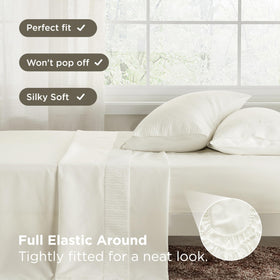 Bedsure stitching detail highlights ruched border and durable finish