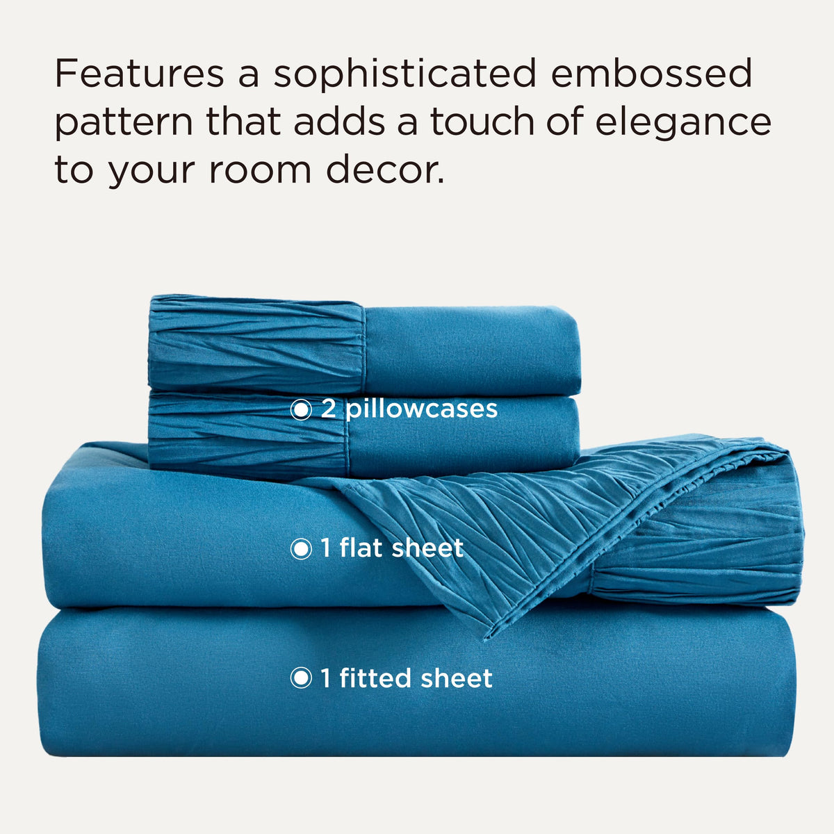 Bedsure king flat sheet in teal blue provides full coverage and comfort.