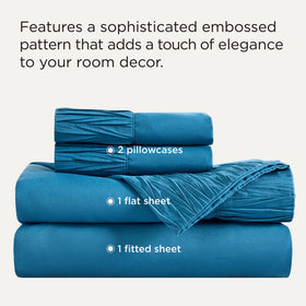 Bedsure king flat sheet in teal blue provides full coverage and comfort.