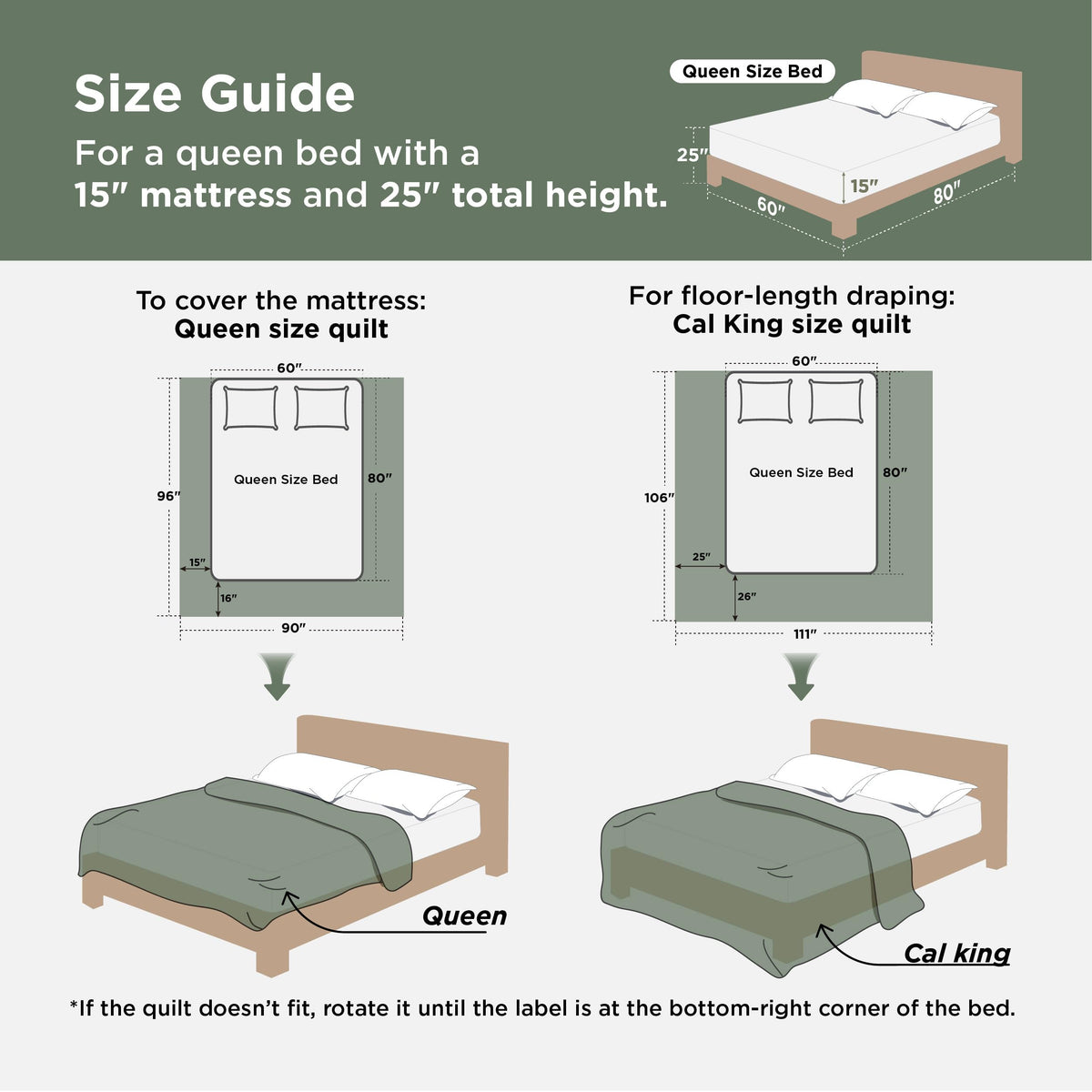 Bedsure two pillowcases in sage green for a cohesive look.