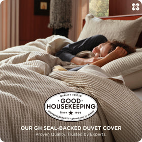 Bedsure king duvet cover in breathable cotton for all-season comfort.