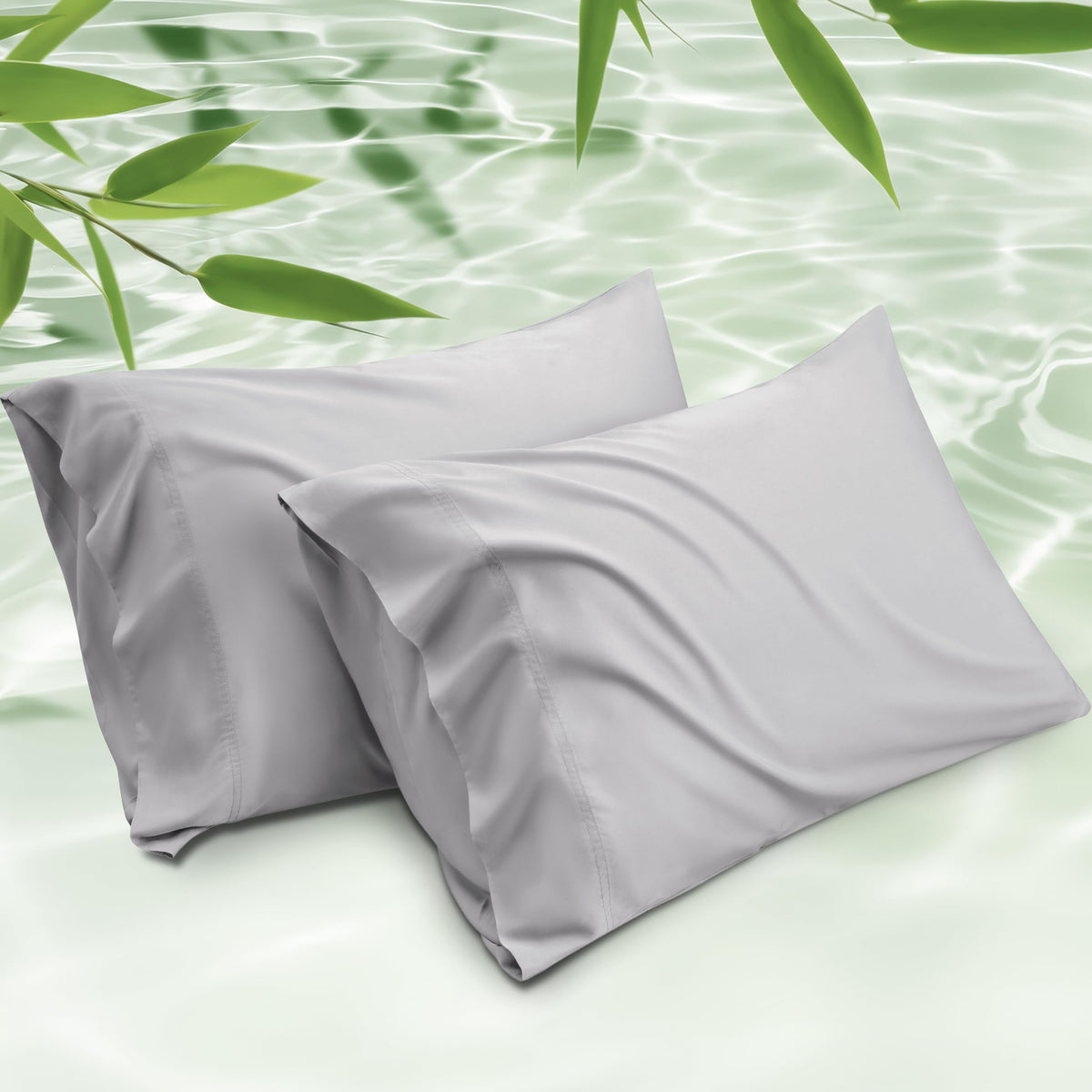 Bedsure king-size cooling pillowcase closeup highlights breathable bamboo rayon texture