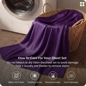 Bedsure king-size sheet set packaging shows complete bedroom setup.