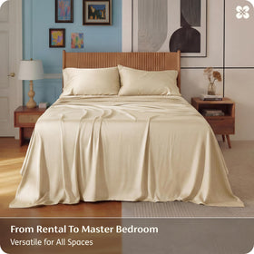 Bedsure bamboo fiber texture emphasizing breathable, moisture-wicking comfort.
