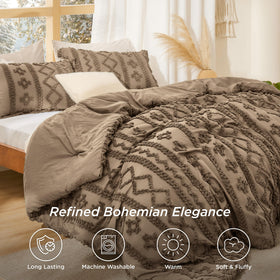Bedsure light brown boho tone, perfect for a warm, inviting bedroom ambiance.