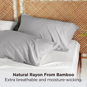 Bedsure light grey pillowcase texture emphasizes soft twill weave