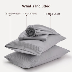 Bedsure light grey sheets with moisture-wicking comfort.