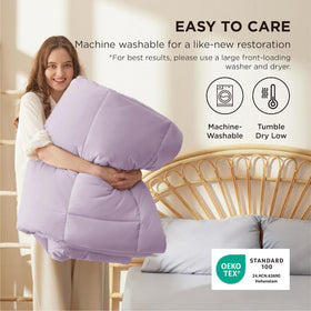 Bedsure light purple queen size duvet insert for a gentle bedroom accent