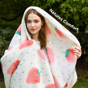 Bedsure lightweight all-season blanket, pink shade ideal for year-round use.
