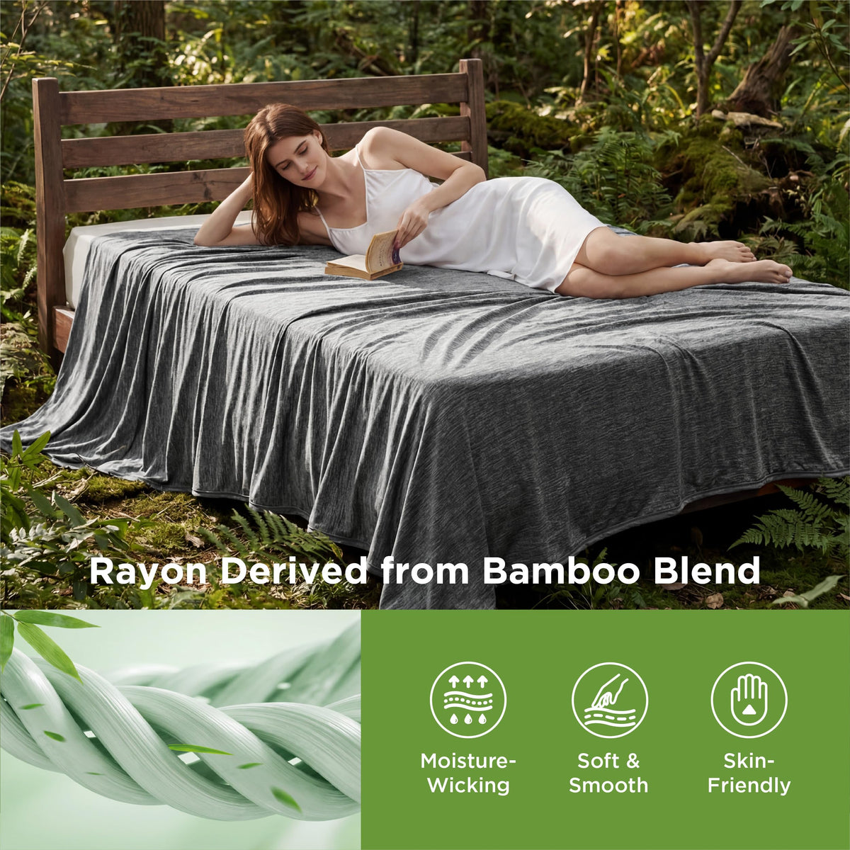 Bedsure lightweight ice blanket on bed for hot sleepers