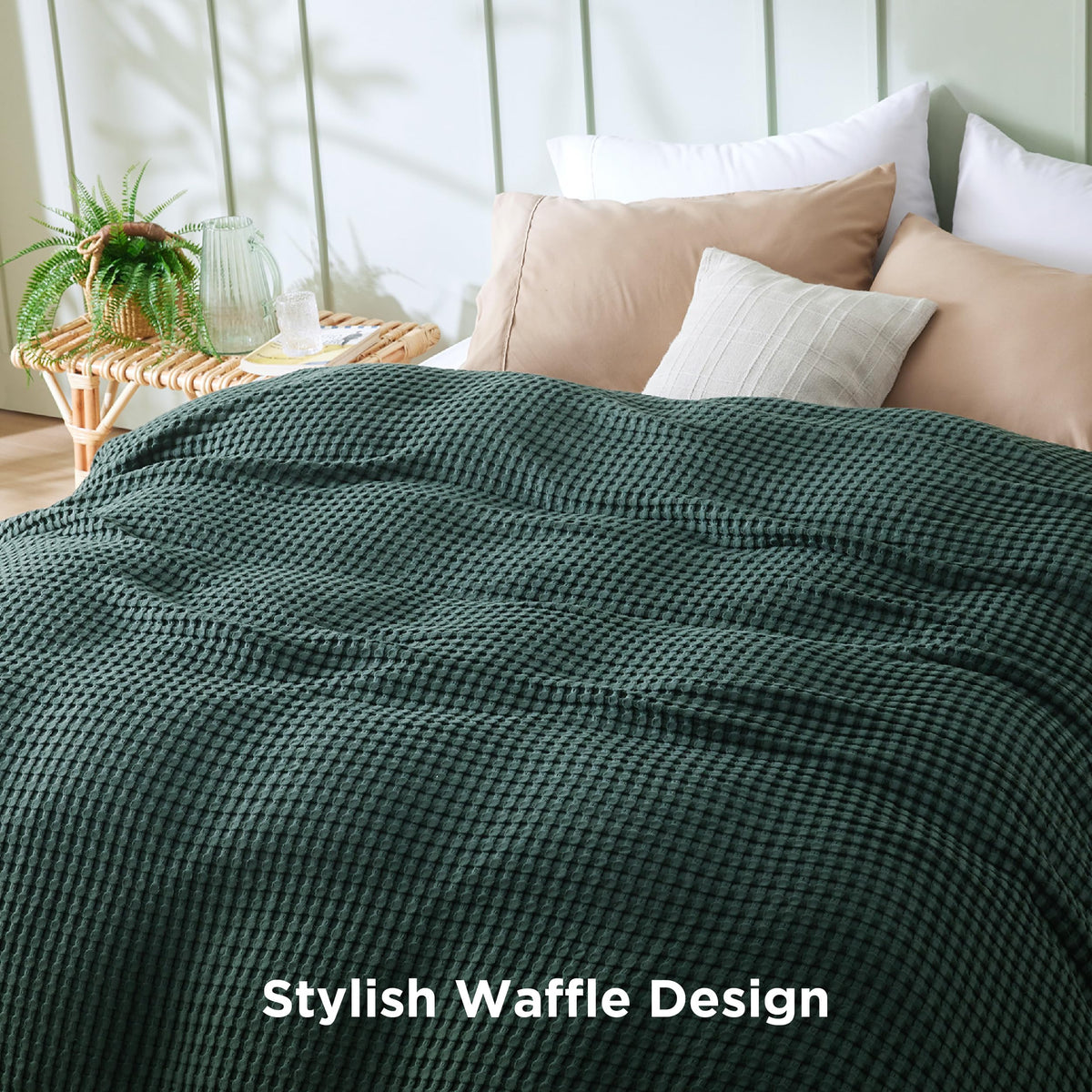 Bedsure lightweight blanket ideal for year-round use on sofa