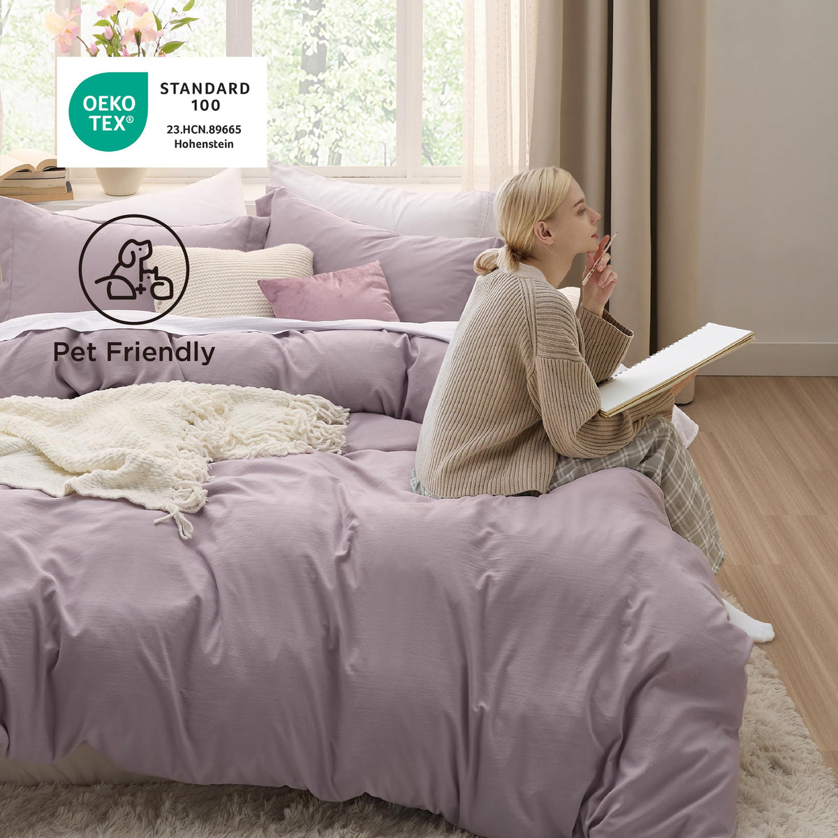 Bedsure pillow shams included complete the coordinated, stylish look.