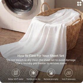 Bedsure care instruction graphic shows machine wash cold for easy upkeep