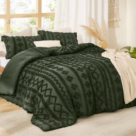 Bedsure machine-washable bedding close-up showing easy care routine.