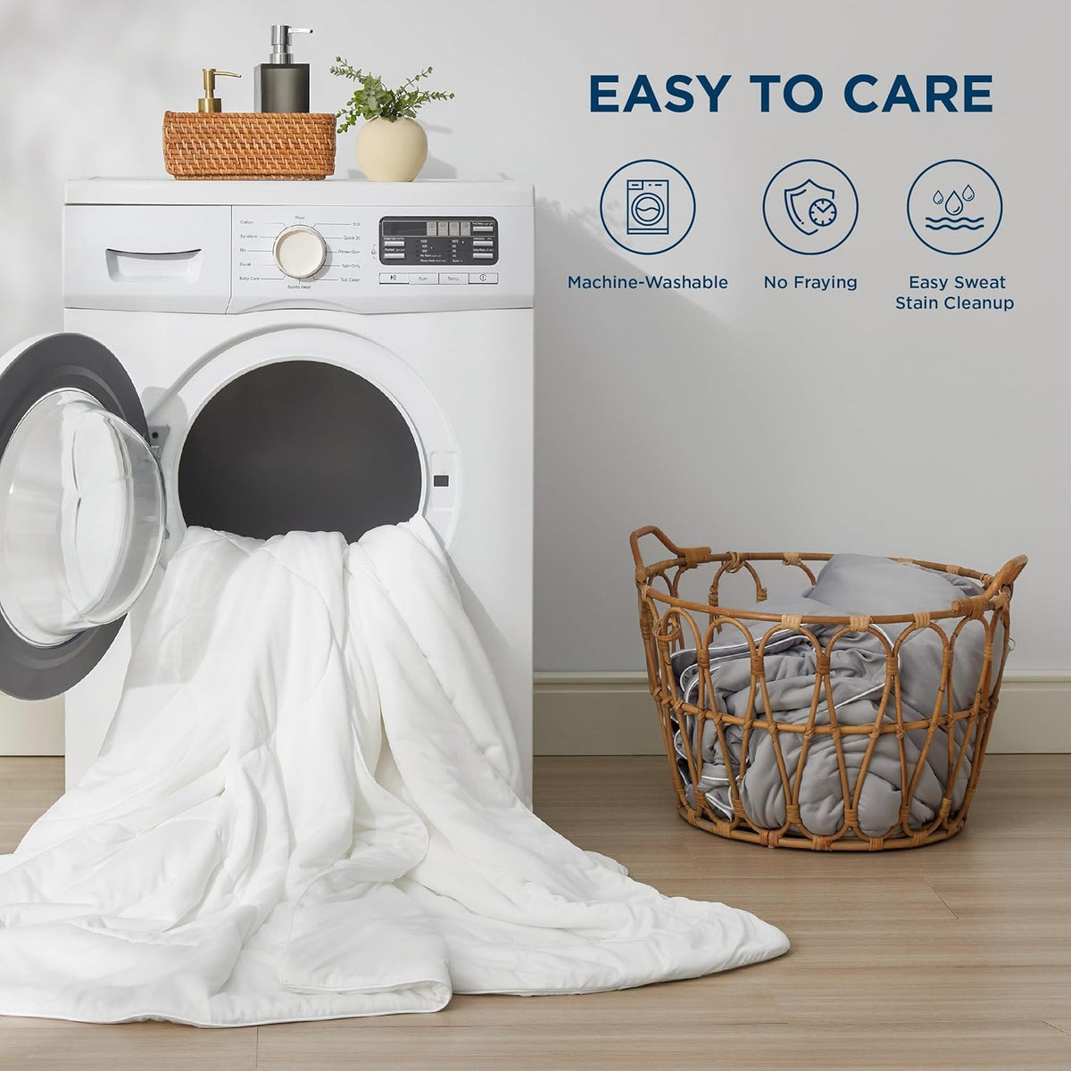 Bedsure machine-washable design for easy care and long-lasting freshness.