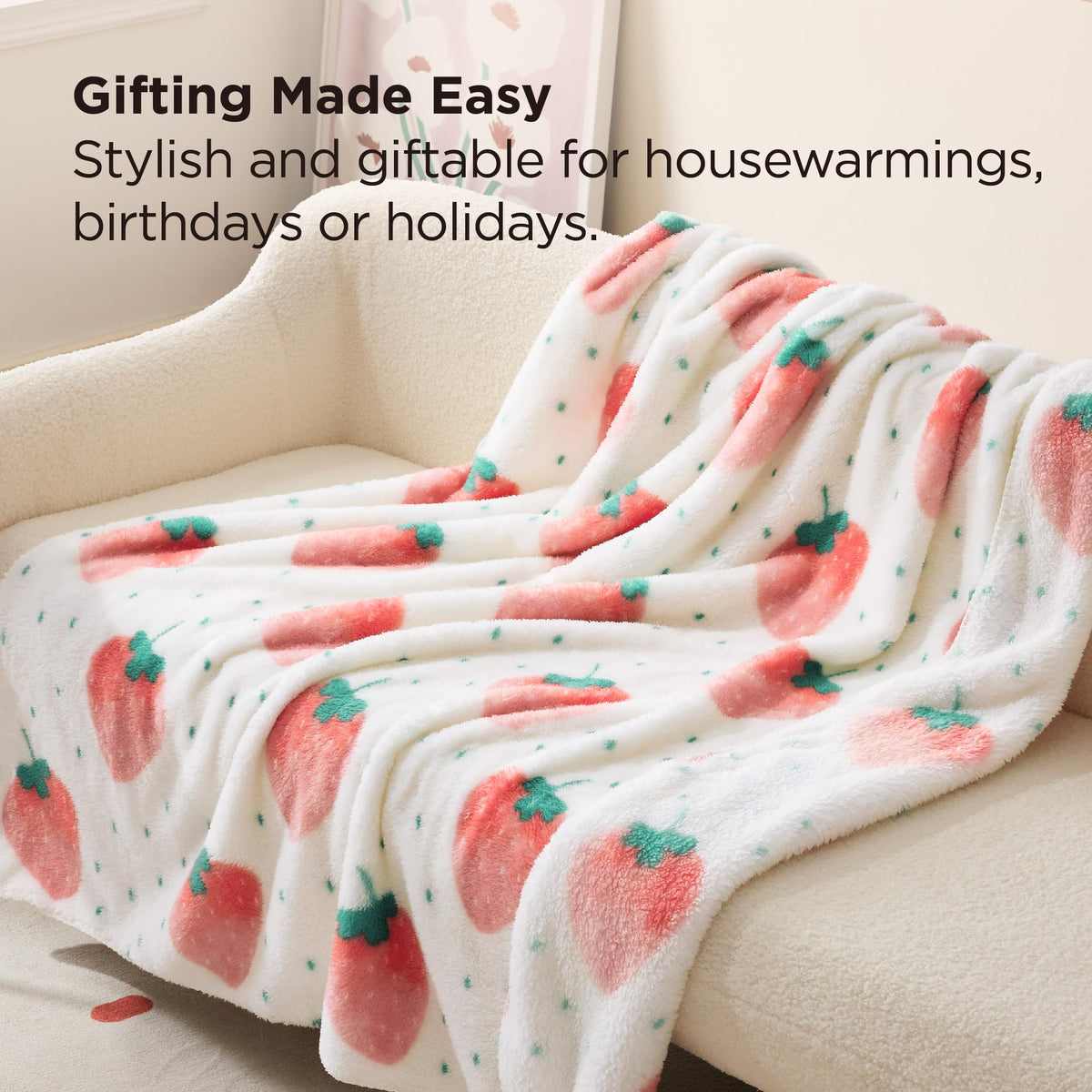 Bedsure machine-washable throw blanket, easy care for busy families.