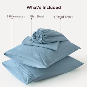 Bedsure mineral blue queen sheets brighten the room with calm color.