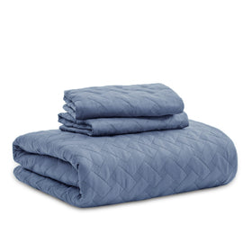 Bedsure mineral blue quilt provides calm color and soft texture for rest