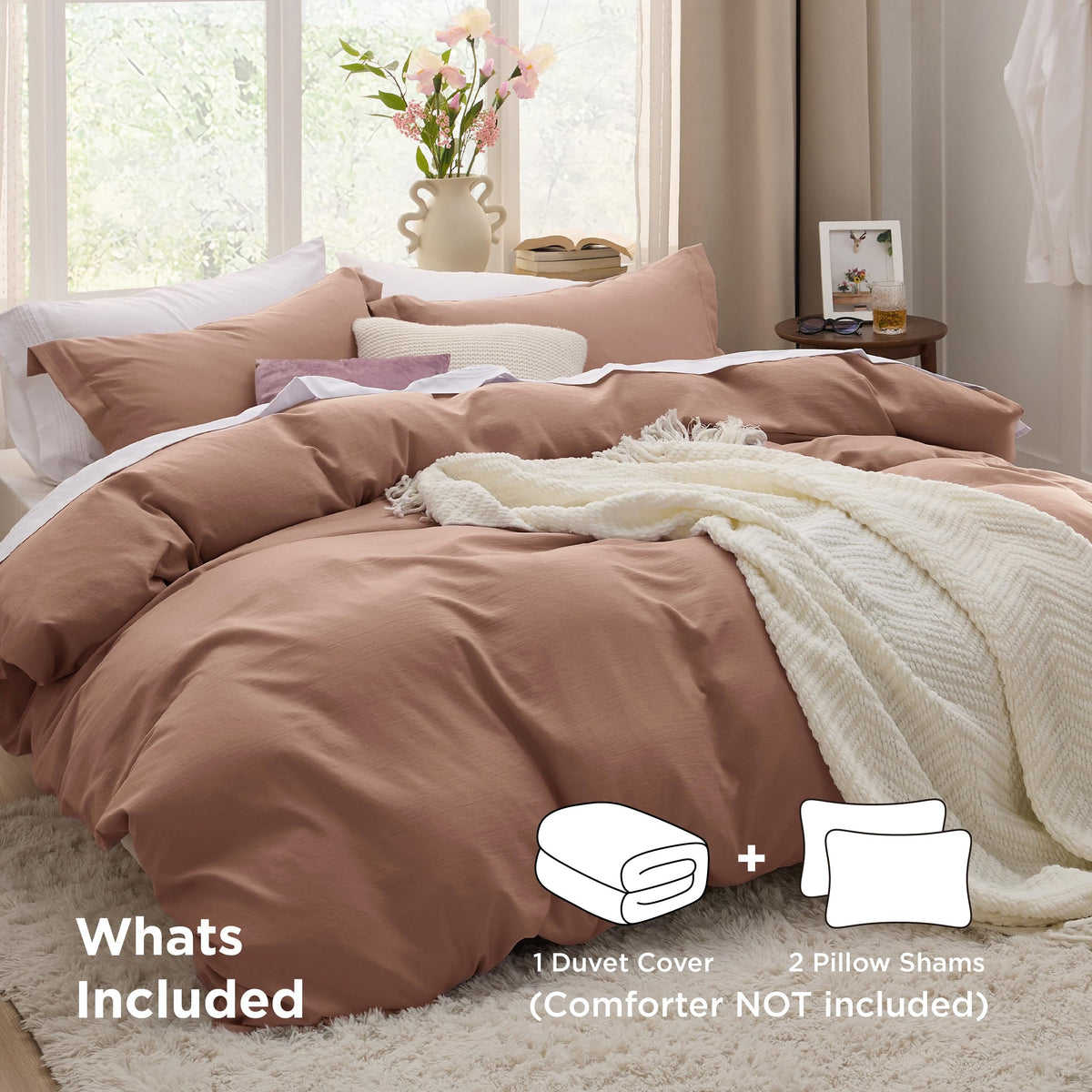 Bedsure duvet cover shows a hidden zipper closure for quick, tidy changes.