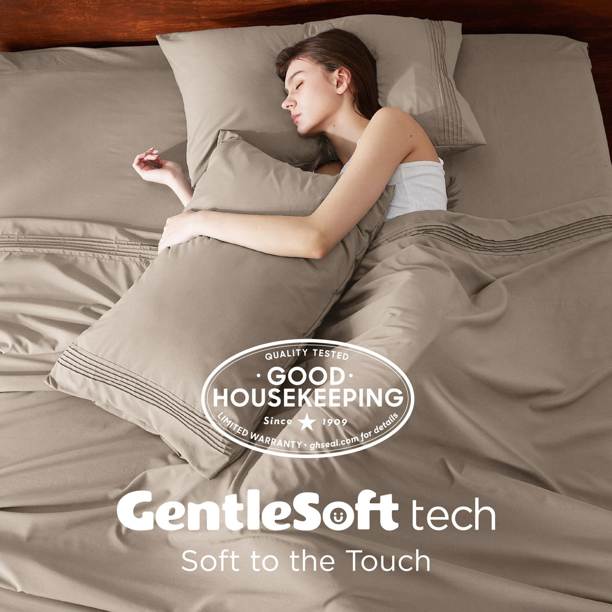 Bedsure moisture-wicking fabric with 3M Scotchgard for cooler nights.