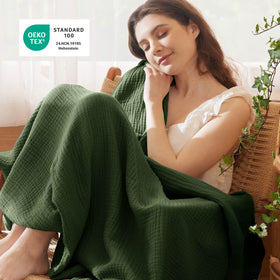 Bedsure breathable gauze weave demonstrates ultra light moisture wicking fabric for hot nights.