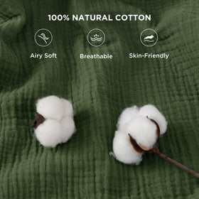 Bedsure four layer muslin blanket durability under repeated washes shown in this shot.