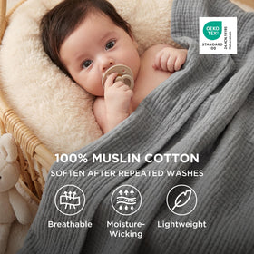 Bedsure muslin blanket with soft hand feel invites cozy evenings.