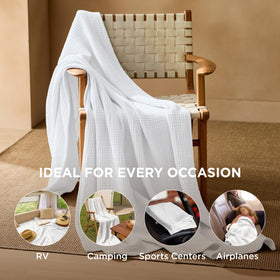 Bedsure muslin throw stitching detail reveals four-layer durability for everyday use.