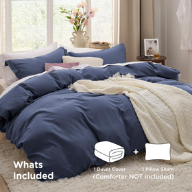 Bedsure navy blue pillow sham 20x26 inches provides coordinated finishing touches.
