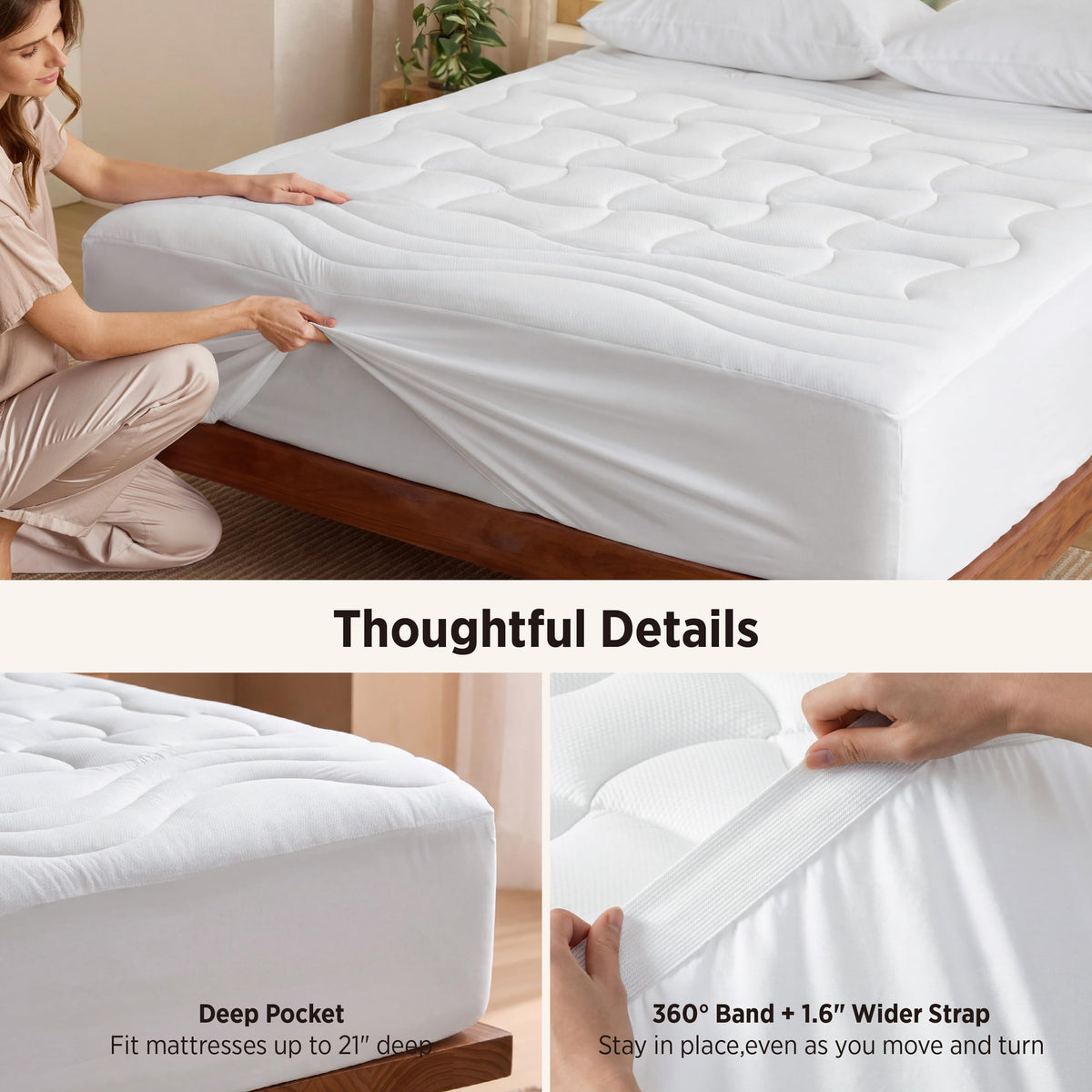 Bedsure noiseless padded bed cover for quiet nights