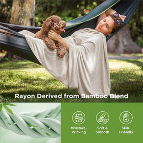 Bedsure bamboo-rayon blend fabric close-up highlights air flow.