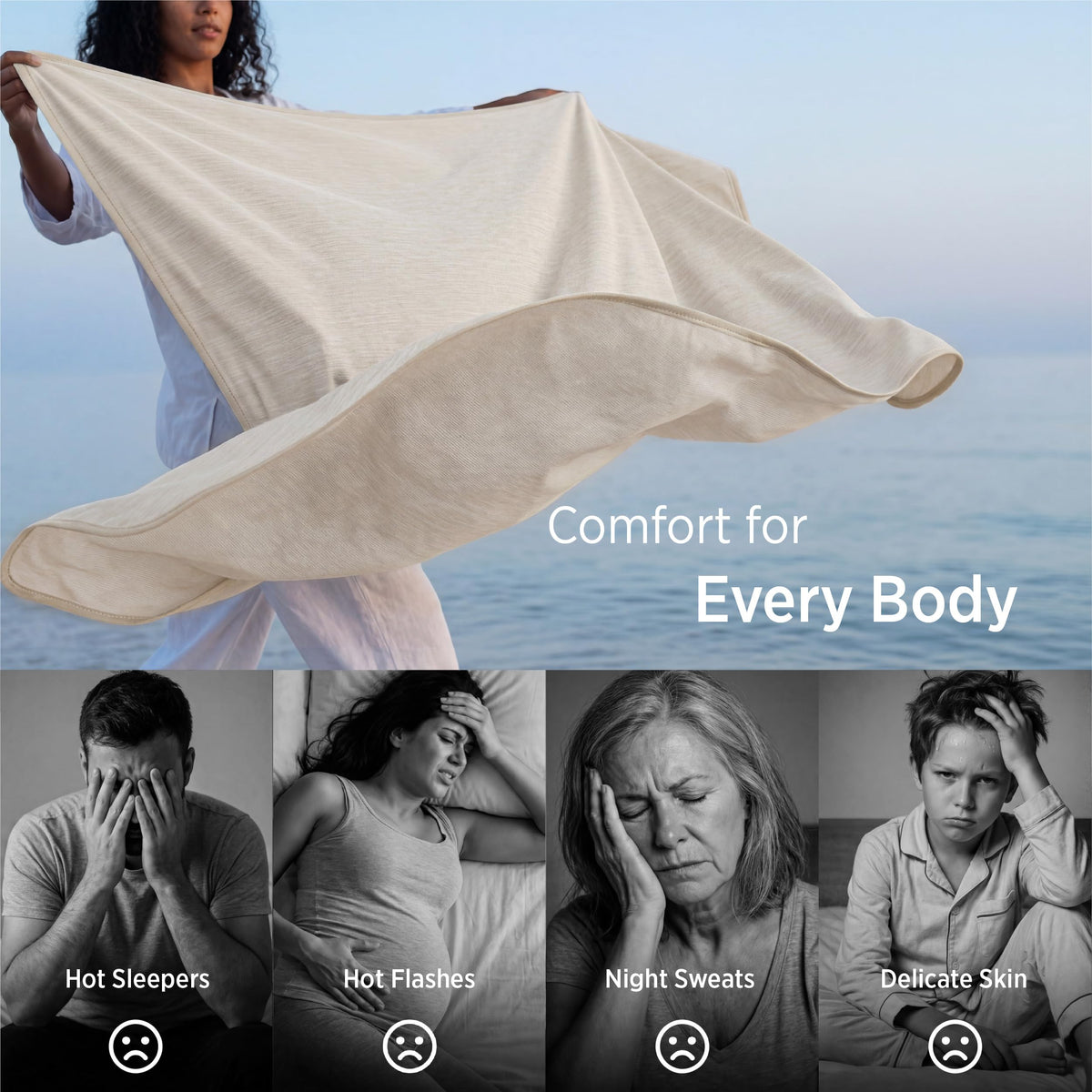 Bedsure soft knitted fabric feel close-up for gentle skin touch.