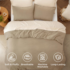 Bedsure OEKO-TEX certification label on the comforter for safety standards.