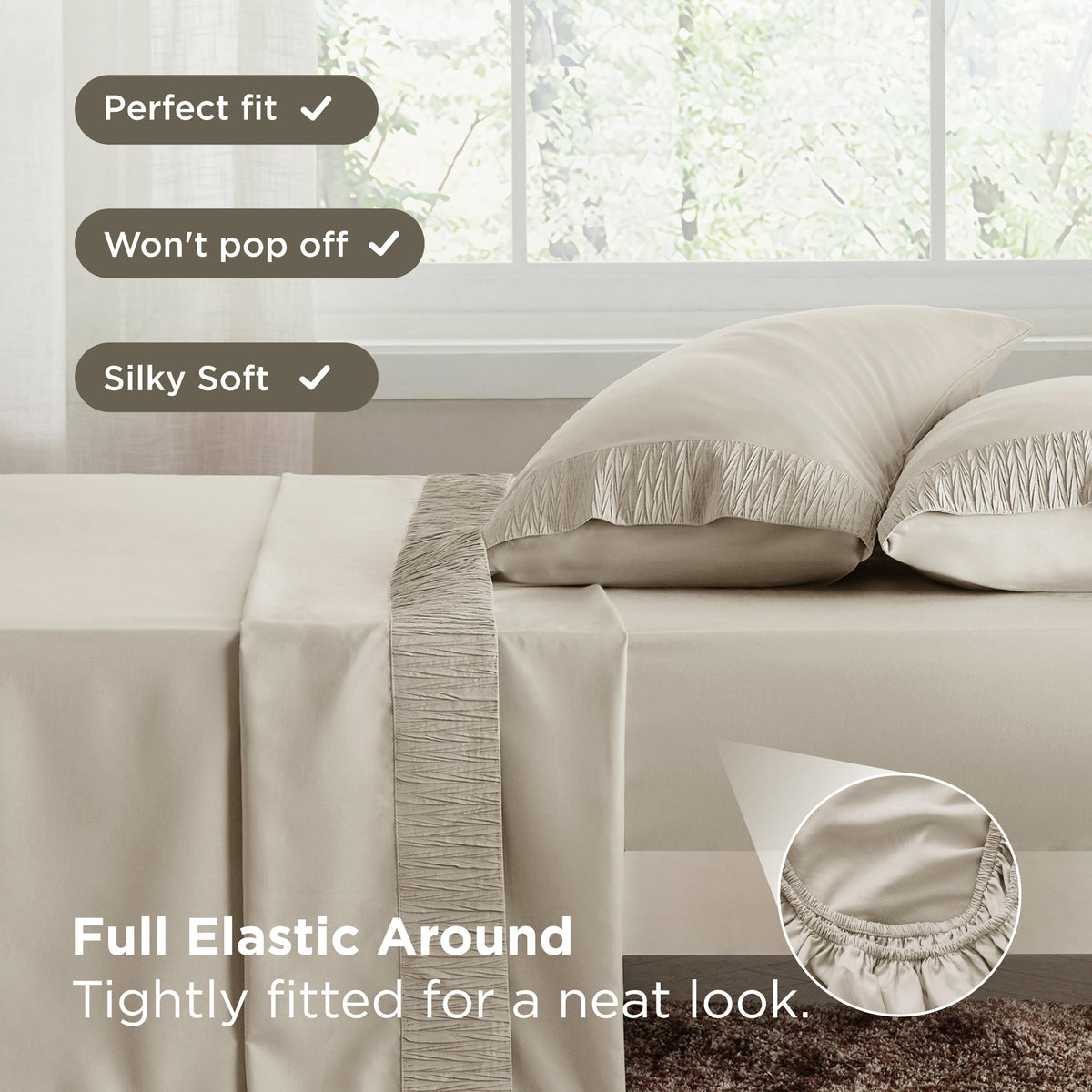 Bedsure oeko-tex-certified label confirms skin-friendly, chemical-free sleep surfaces.