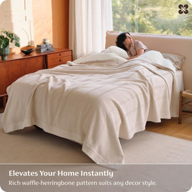 Bedsure care-ready weave designed for durable, low-shed performance and long life