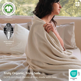 Bedsure blanket close-up highlights herringbone detail adding elegant texture