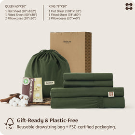 Bedsure PureWoven cotton bedding delivers breathable hotel-like luxury in olive green