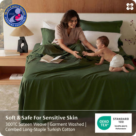 Bedsure olive green pillowcase with envelope closure for secure, simple care