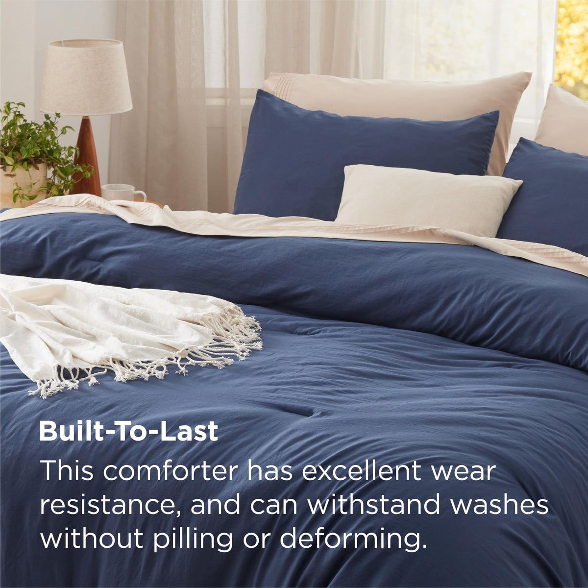 Bedsure comforter reverse color detail highlights subtle elegance and versatility