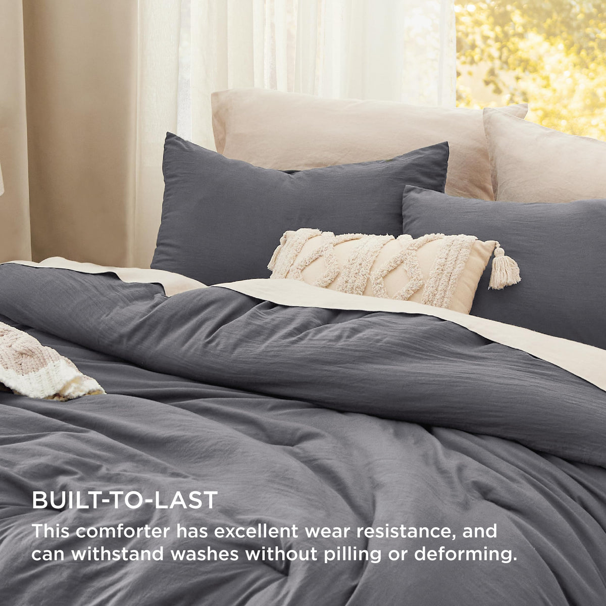 Bedsure fabric close-up highlighting soft, breathable texture for comfort.