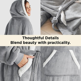 Bedsure oversized sherpa hoodie in three sizes for a perfect fit