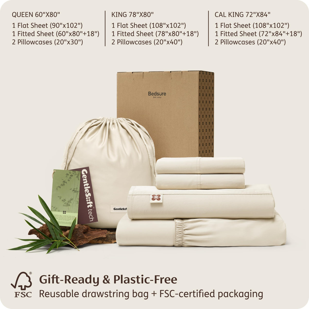 Bedsure packaging: FSC-certified materials and reusable tote for eco-conscious presentation.
