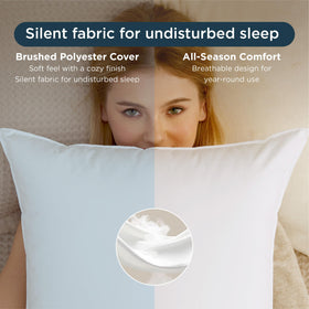 Bedsure pillow down-alternative closeup highlighting breathable fill for cool sleep.