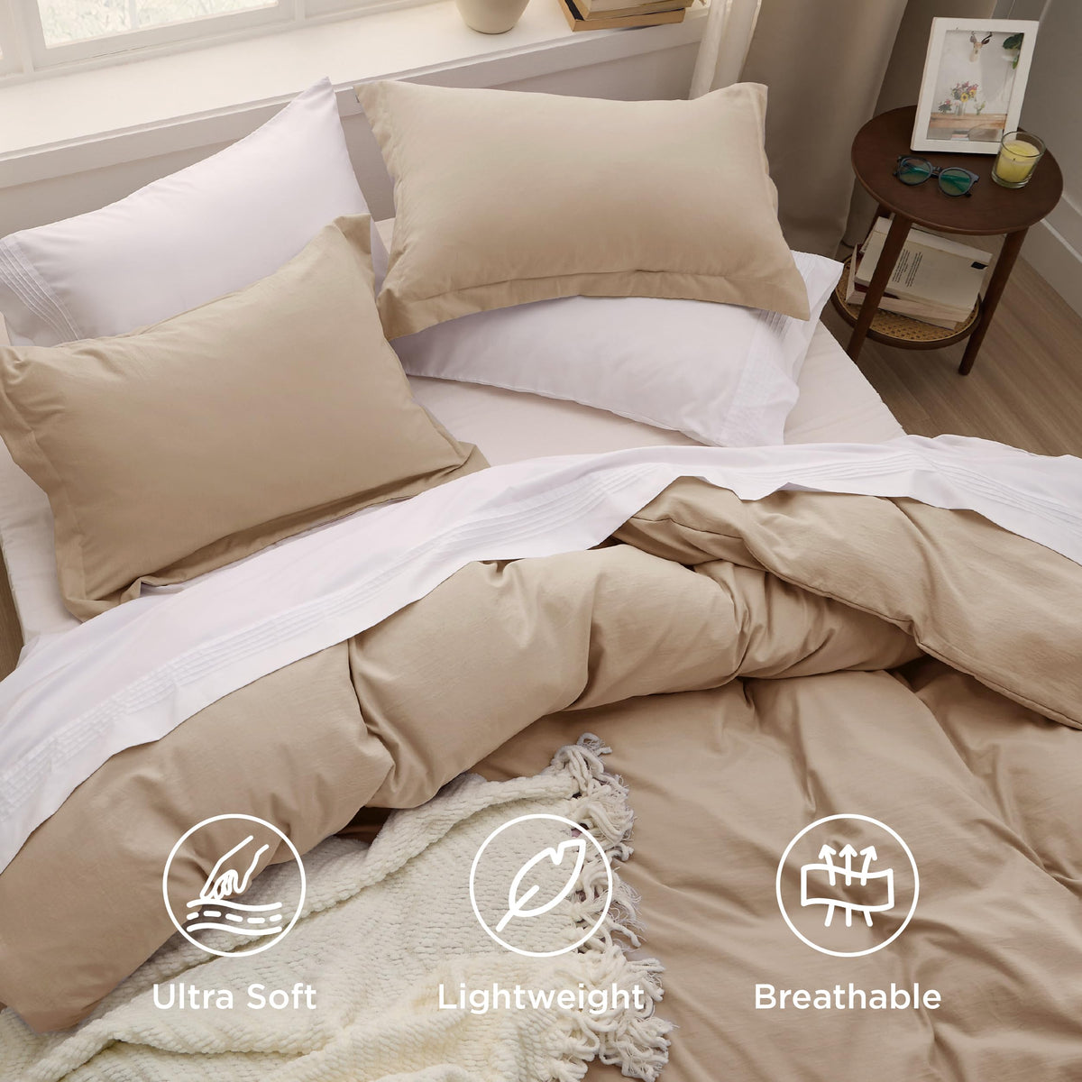 Bedsure king pillow sham paired with duvet cover for cohesive styling