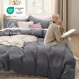 Bedsure king-size pillow shams close-up for coordinated styling