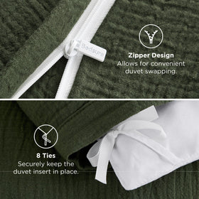 Bedsure olive green pillow shams matching the duvet set
